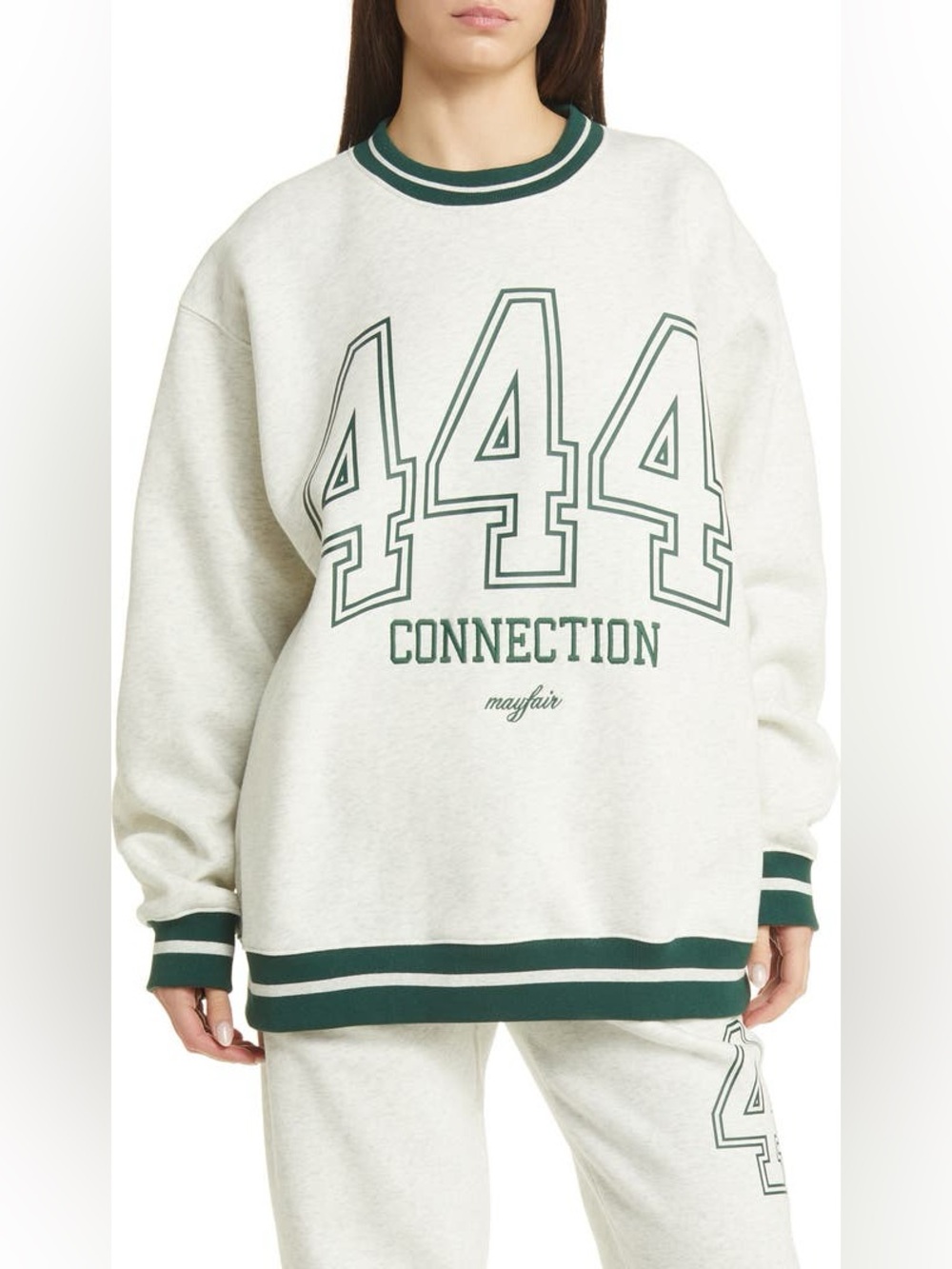 The Mayfair Group 444 Connection Oversized Fleece Crewneck Sweatshirt NWT S/M